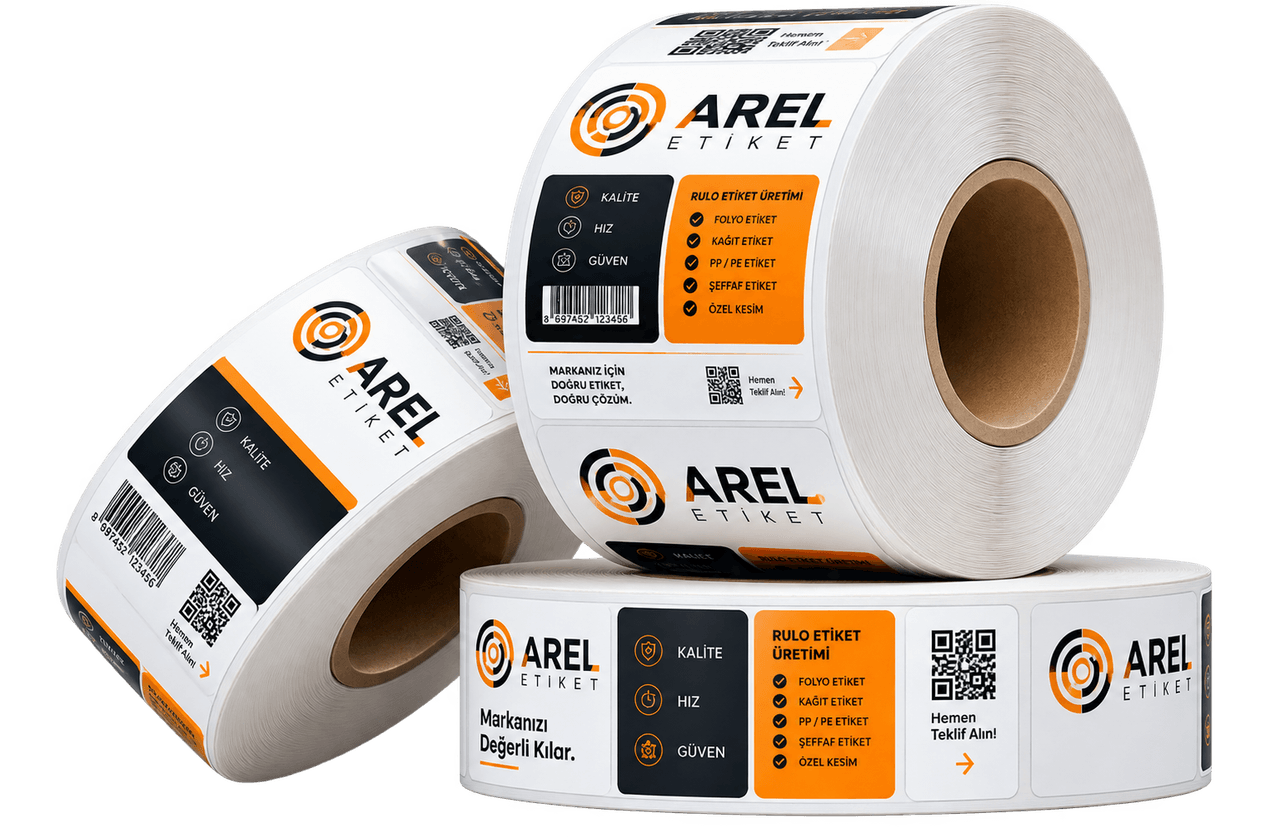 Arel Etiket markalı üç rulo etiket